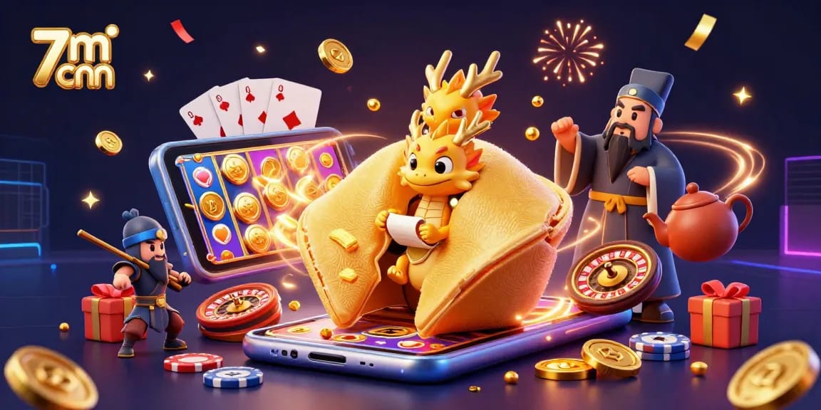 Engage with 7m cnn's exciting casino action featuring a wise dragon and golden fortune cookie.