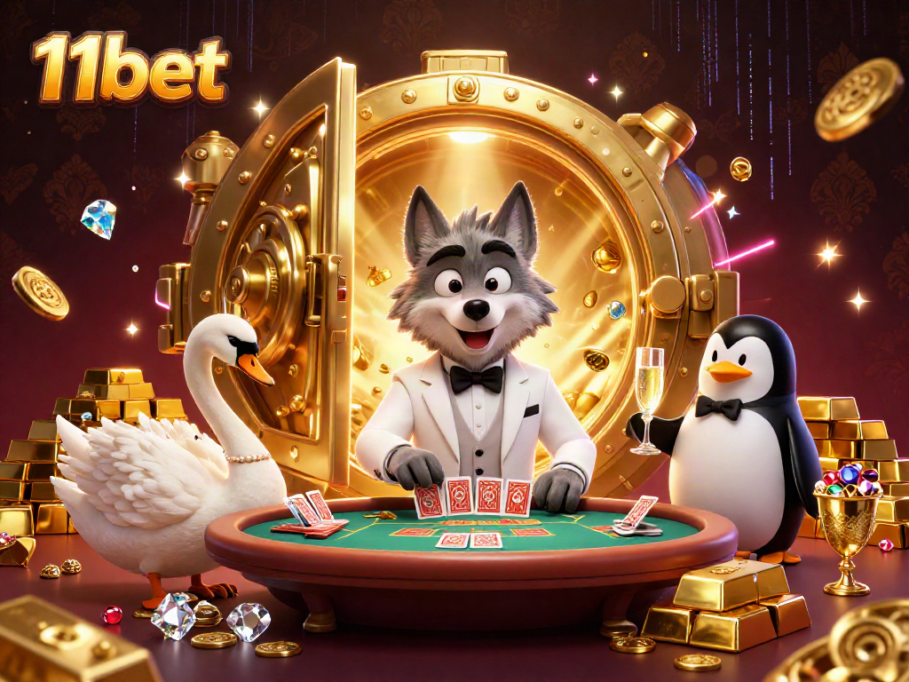Experience thrilling baccarat action with 11bet's glamorous characters and golden treasures.