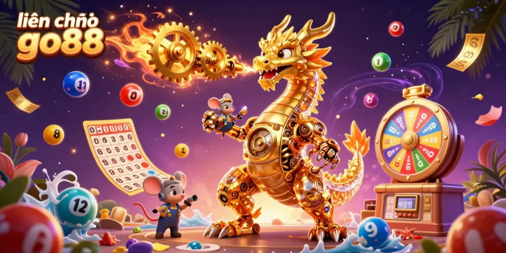 Experience the dynamic world of gaming at liên hệ go88 with our vibrant casino-inspired artwork.